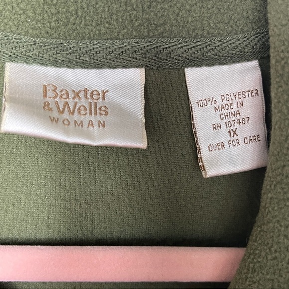 Baxter & Wells Women's Fleece Vest Zip Up Olive Green Pockets Size XL - Picture 5 of 7